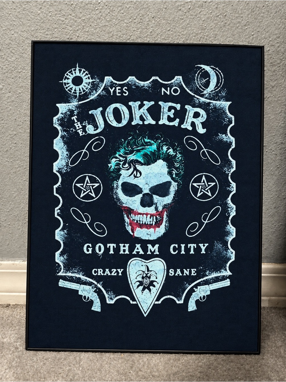 Joker Gotham City “Crazy or Sane” Framed Wall Art – 16×20